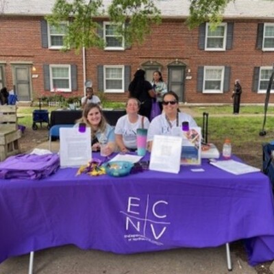 ECNV table at Cookout outreach event